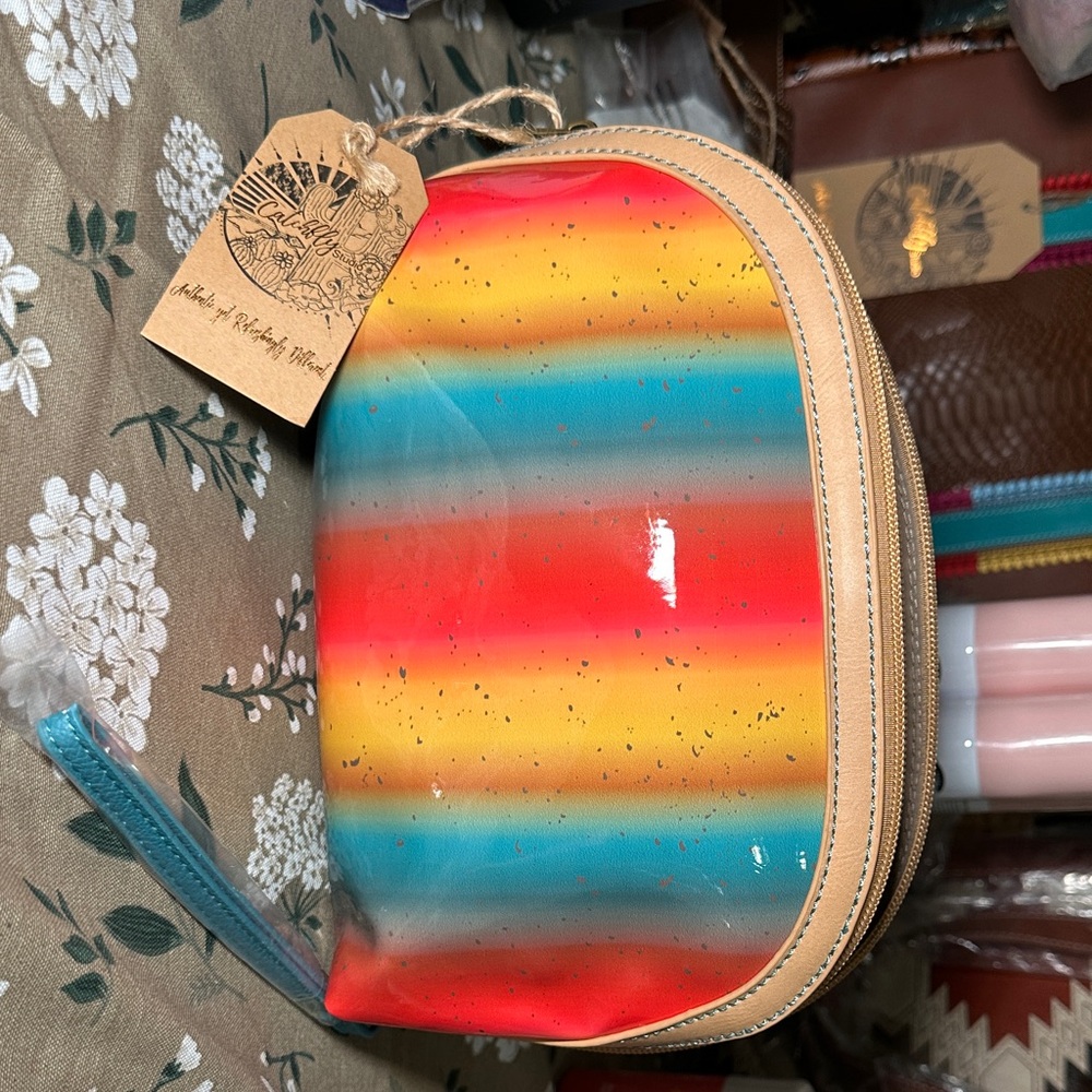 Colorful Striped Cosmetic Bag